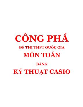 Công phá đề thi THPT Quốc gia môn toán bằng kỹ thuật Casio